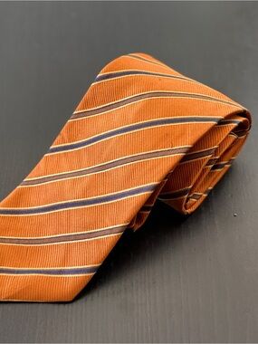 Andrew's Ties Zadi Collection - Vintage Men's Orange Dapper Preppy Lux Silk Tie